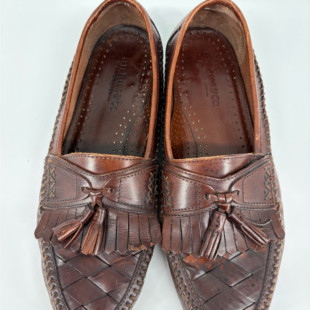G.H. Bass Mens Loafers Tassel Brown Leather 10.5M Brazil Grandpacore Oxford